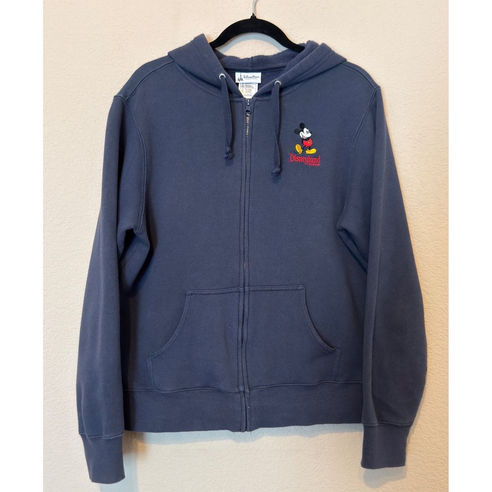 Disney Parks Mickey Mouse Disneyland Resort Navy Blue Zip Up Hoodie XL Cozy